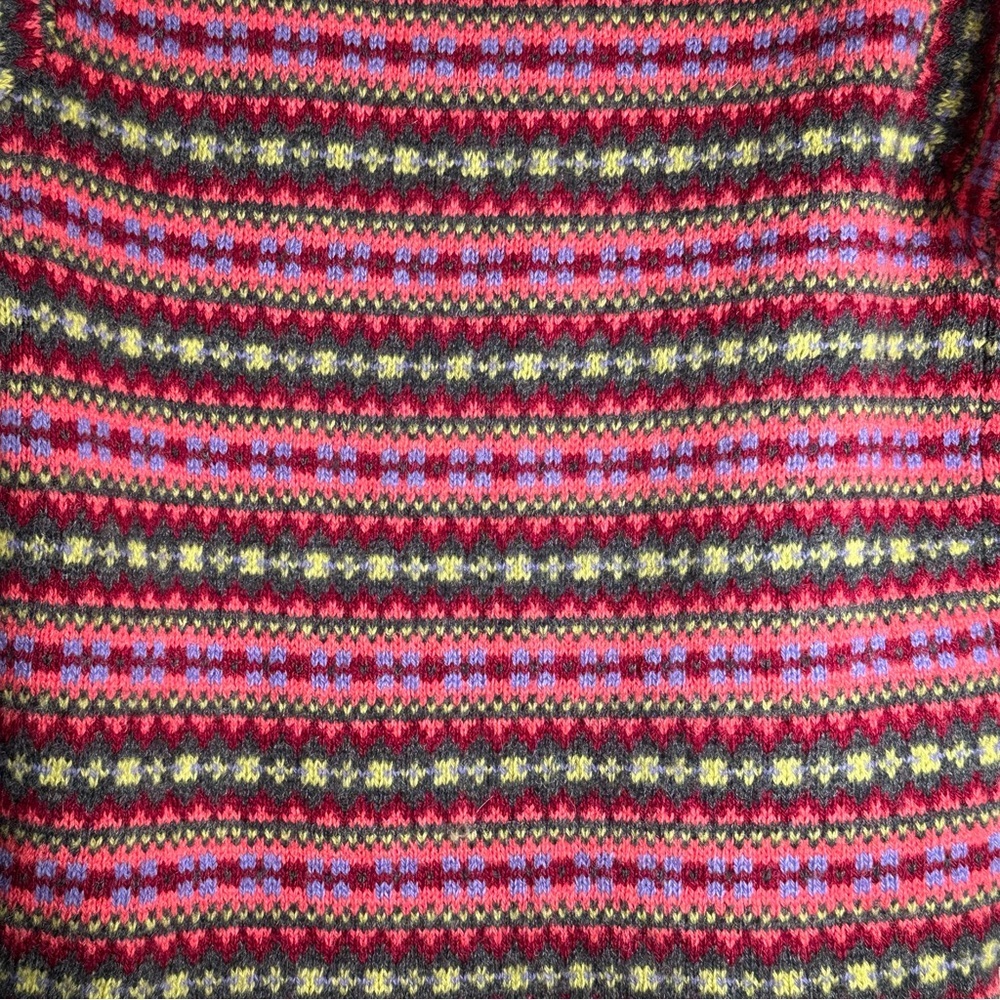 Brooks brothers Vintage Cardigan 100% wool Pink Red Gray Size Medium - Picture 7 of 10